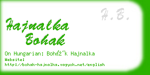 hajnalka bohak business card